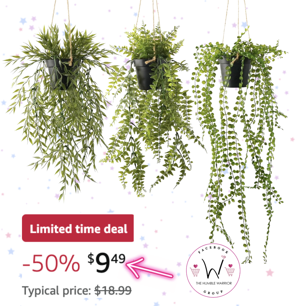 3-pack of faux hanging plants!